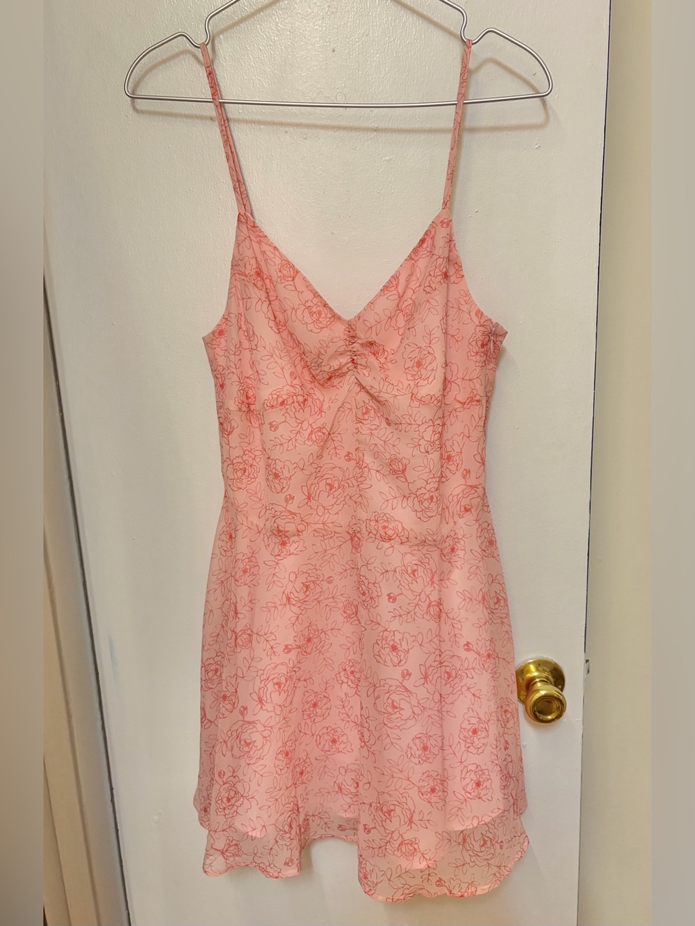 Urban Outfitters Pink Floral Polyester Short Mini Dress Women's Size S